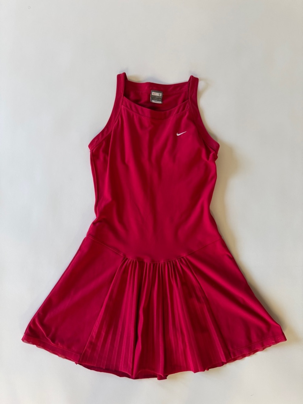 Nike Fit Dry Red Pleat Detail Tennis Dress